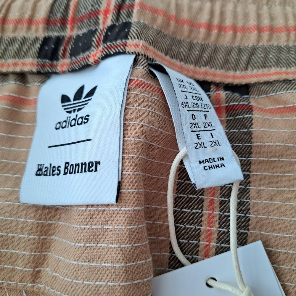 Adidas x Wales Bonner - checked cotton jacquard shorts
